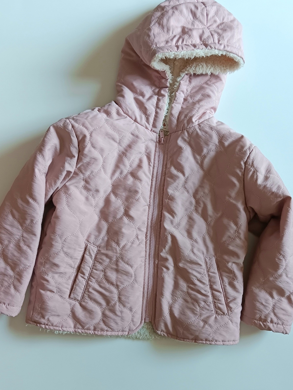 Kids Quilted Pink Hooded Jacket